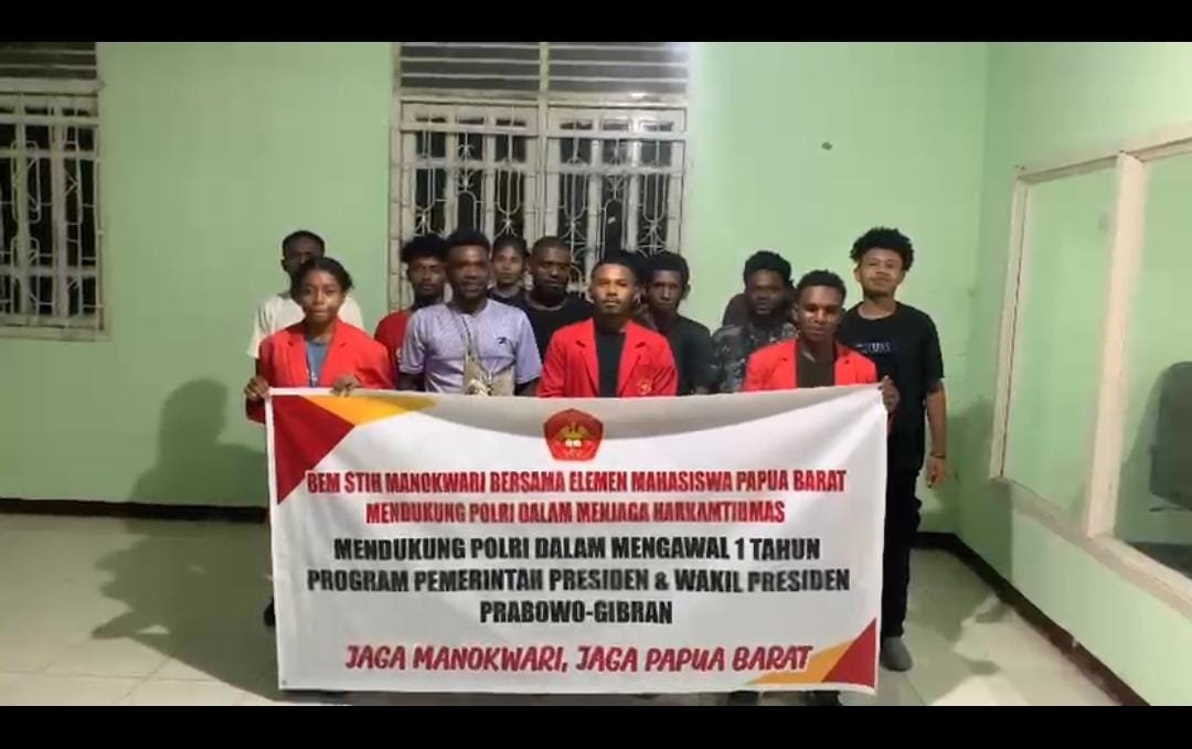 Mahasiswa STIH Manokwari Tegas dukung Polri dan pemerintahan Prabowo-Gibran.